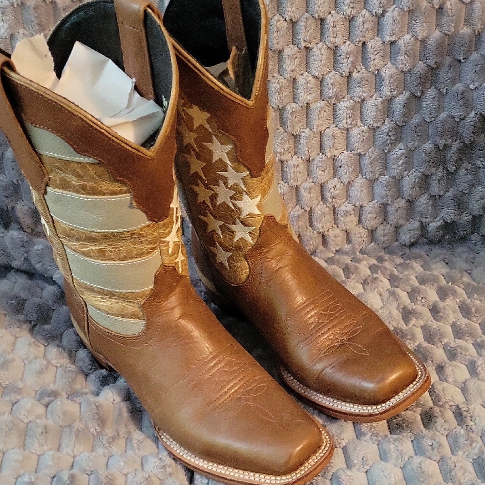 Brown and Tan Ankle Boots
